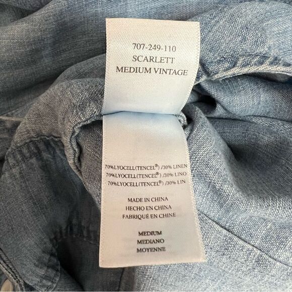 RAILS Scarlett Chambray Romper Linen Lyocell Size M (MISSING BELT) - Picture 10 of 10
